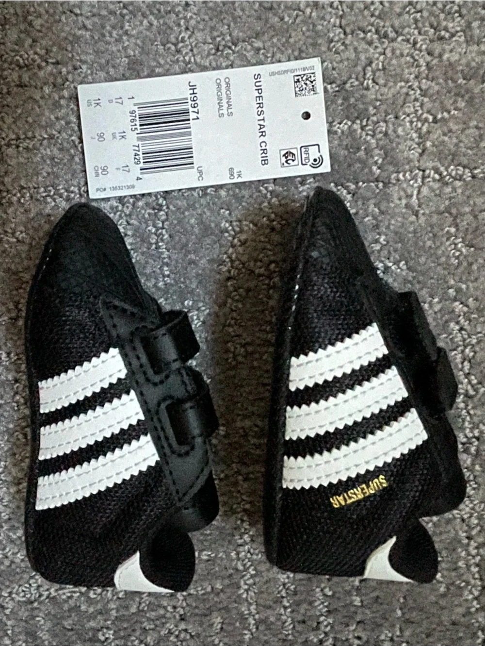 adidas Superstar Crib Velcro Shoes- Brand New 1K